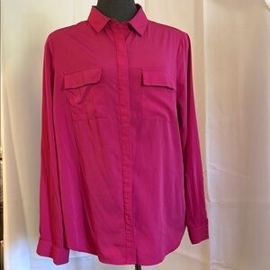 Ricki’s Vibrant Fushia Pink Button-Up Shirt size 14